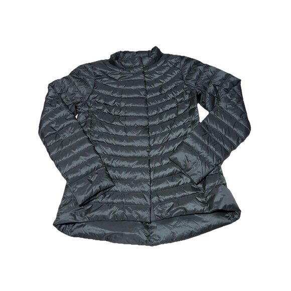 Athleta Jackets & Blazers - Athleta Downkind Goose Down Jacket Size XXS Gray Snaps Packable Lightweight